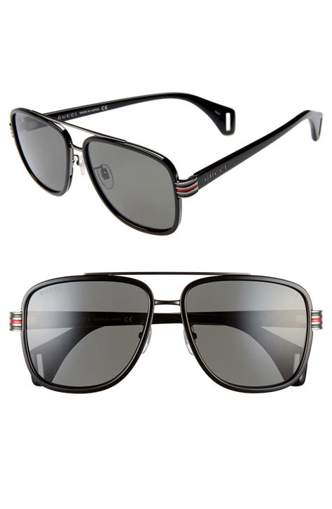 gucci square acetate glasses|gucci 58mm polarized aviator sunglasses.